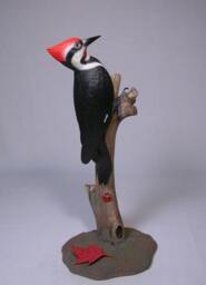8 Inches Pileated Woodpecker Wood Bird Carving - thumbnail 2