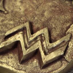 Aquarius Horoscope Astrologic Symbol Bas Relief Zodiac Sign Small Sculpture Wall Art Original Birthday Gift Gold Silver Home Office Decor - thumbnail 3