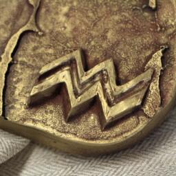 Aquarius Horoscope Astrologic Symbol Bas Relief Zodiac Sign Small Sculpture Wall Art Original Birthday Gift Gold Silver Home Office Decor - thumbnail 2