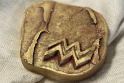 Aquarius Horoscope Astrologic Symbol Bas Relief Zodiac Sign Small Sculpture Wall Art Original Birthday Gift Gold Silver Home Office Decor - thumbnail 1