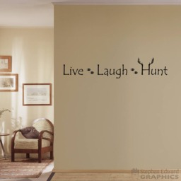 Live Laugh Hunt Wall Decal - Hunting Vinyl Sticker Antler Decor Guy Gift - thumbnail 1