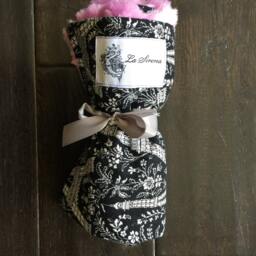 "Black & Lavender Eiffel Tower Mini Paris Themed Baby Blanket, ""Tina's Journey" - thumbnail 2