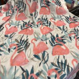 Free Embroidery Flamingos Satin Back Or Double Minky With Edge 30 X 35 Baby Blanket - thumbnail 2
