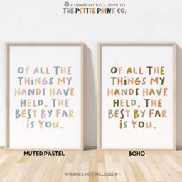 Of All The Things My Hands Have Held, Best By Far Is You Print -- Girls Nursery Print, Boys Decor, Quote, Unframed - thumbnail 2