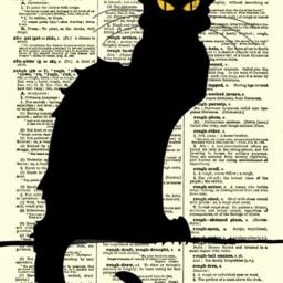 Le Chat Noir Antique Dictionary Art Print, French Decor - thumbnail 3