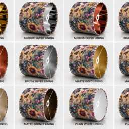 Handmade By Order Pink Multicoloured Butterfly & Roses Pattern Drum Velvet Lamp Shade Pendant Light All Shapes Sizes Availa - thumbnail 4