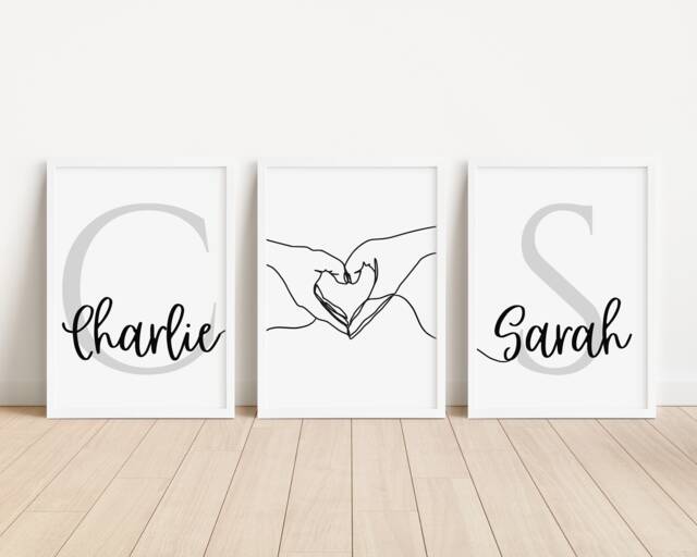 Personalised Couple Print Custom Line Art Portrait Anniversary Gift Bedroom Wall Decor Love - image 1