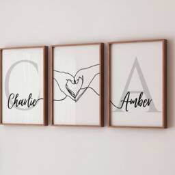 Personalised Couple Print Custom Line Art Portrait Anniversary Gift Bedroom Wall Decor Love - thumbnail 2