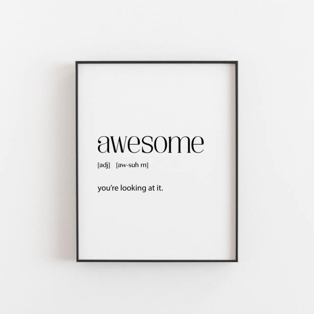 Awesome Definition Print, Empowering Wall Art For Self-Confident Individuals, Self-Love & Positivity Decor, Teen Boy Girls - image 1