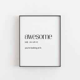 Awesome Definition Print, Empowering Wall Art For Self-Confident Individuals, Self-Love & Positivity Decor, Teen Boy Girls - thumbnail 1