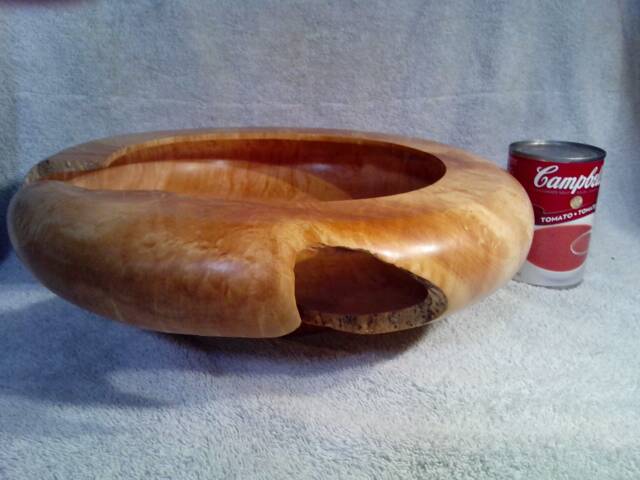 Hand Turned Box Elder Wood Bowl, 33cm Wide - image 1