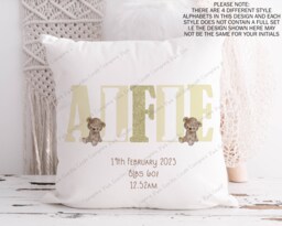 New Baby Gift, Christening Gift For Baby, Keepsake, Childs Bedroom Cushion, Nursery Decor, Grandchild - thumbnail 1