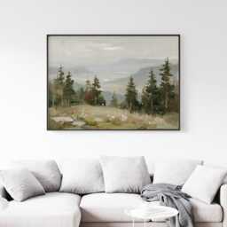 Cedar Forest Poster, Misty Valley Print, Nature Wall Art, Paper - thumbnail 3