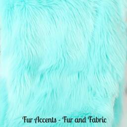 Teal Faux Fur Throw Blanket - Plush Minky Lining, Usa Handmade - thumbnail 2