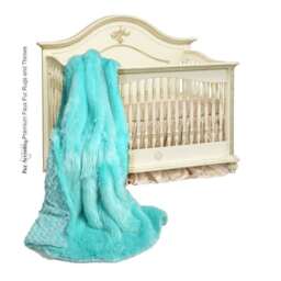 Teal Faux Fur Throw Blanket - Plush Minky Lining, Usa Handmade