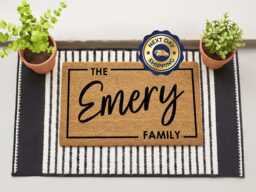 Bespoke Coir Doormat - Custom Name Outdoor Rug Porch Gift - thumbnail 1