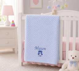 Personalised Baby Blanket, Embroidered Blanket Wrap, Newborn Gift, Shower, Luxury