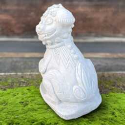 Chinese Guardian Lion Sculpture Concrete Foo Dog Statue Asian Protector Figurine Outdoor Feng Shui Decor Stone Oriental Ornament Gift - thumbnail 4