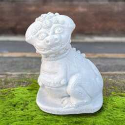 Chinese Guardian Lion Sculpture Concrete Foo Dog Statue Asian Protector Figurine Outdoor Feng Shui Decor Stone Oriental Ornament Gift - thumbnail 1
