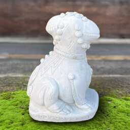 Chinese Guardian Lion Sculpture Concrete Foo Dog Statue Asian Protector Figurine Outdoor Feng Shui Decor Stone Oriental Ornament Gift - thumbnail 3