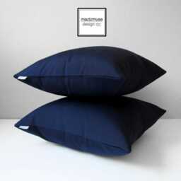 Navy Sunbrella?? Outdoor Pillow Cover, Decorative Blue Cushions For Boat & Patio Seating, Nautical Vibe Pool Loungers, Mazizmuse - thumbnail 4
