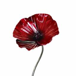 Handcrafted Red Poppy Sculpture Military Remembrance Gift Veteran's Day Metal Centrepiece Handmade Anniversary Present Army Navy Raf - thumbnail 3