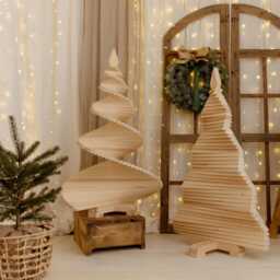Christmas Tree Wood, Minimal For Chrismas, Eco Holiday Small Space, Country Decoration, Home Decor 114cm - thumbnail 4