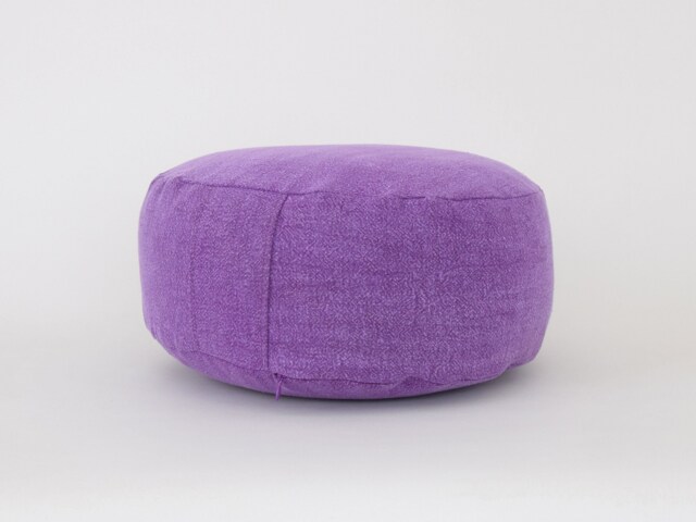 Kapok Filled Zafu Cushion, Purple Stonewash Cotton Meditation Pillow - image 1