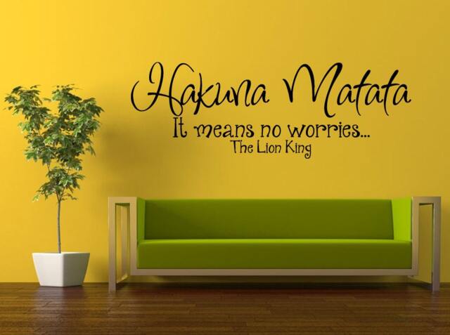 Wall Decal Vinyl Sticker Decals Interior Decor Diy Free Shipping Hakuna Matata It Means No Worries Quote Citation Words Cartoon Birds L515 - image 1