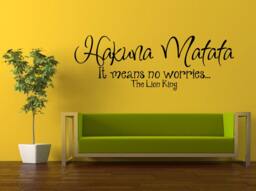 Wall Decal Vinyl Sticker Decals Interior Decor Diy Free Shipping Hakuna Matata It Means No Worries Quote Citation Words Cartoon Birds L515 - thumbnail 1