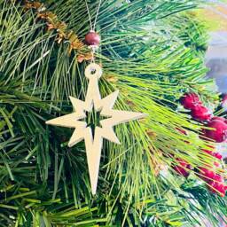 Hanging Christmas Star - Set Of 3 Decoration, Quirky Pewter Handmade Uk, Decoration - thumbnail 2