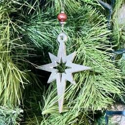 Hanging Christmas Star - Set Of 3 Decoration, Quirky Pewter Handmade Uk, Decoration - thumbnail 3