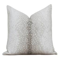 Antelope Outdoor Pillow Cover White & Tan Indoor Cushion Decorative Pillows Animal Print - Brooke - thumbnail 3