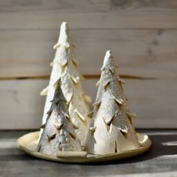 Christmas Ceramic Tree Lanterns Set Of Three - thumbnail 2