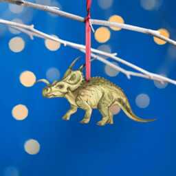 Wooden Einiosaurus Dinosaur Christmas Tree Decoration, Birch Plywood Lover Gift, Keepsake, Watercolourart