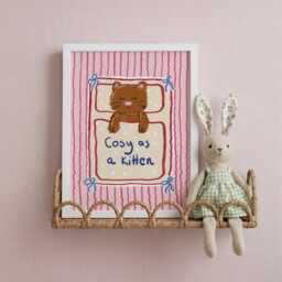 Cosy As A Kitten - Bright Girls Room Toddler Poster Playroom Print Modern Toddler Decor - thumbnail 2
