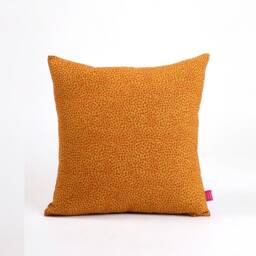 Mustard Yellow & Terracotta Reversible Throw Pillow Cover, Dot Print, Cotton Pillow, Sizes Available - thumbnail 2