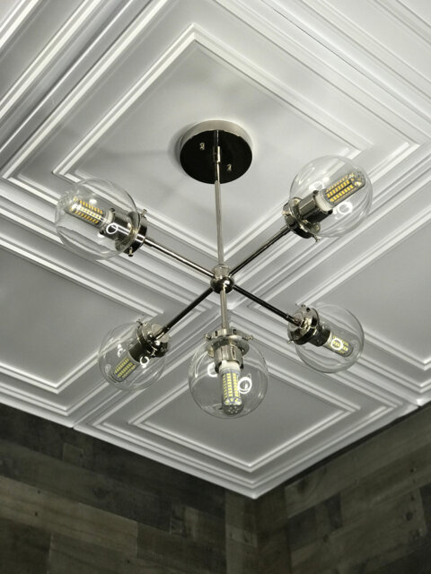 Paine Modern Sputnik Chandelier 5 Bulb in Globe Mid Century Industrial Light - image 1