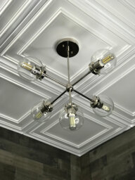 Paine Modern Sputnik Chandelier 5 Bulb in Globe Mid Century Industrial Light