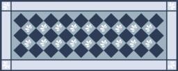 Blue Check Floorcloth With Pattern