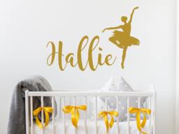 40% Off Ballerina Wall Decal - Baby Personalized Name Girl Room Ballet Decor Stickers Dance Nursery - thumbnail 1