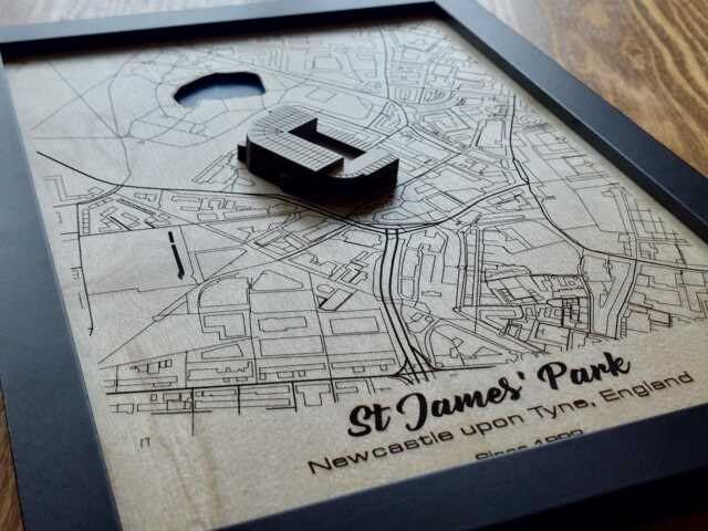 st James' Park Wall Art Laser Engraved Wood, Newcastle Utd Fc Gift - image 1