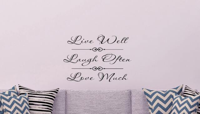 Live Well, Laugh Often, Love Much Vinyl Decal, Home Decor, Wall Decal Quote, Vinyl, Words - image 1