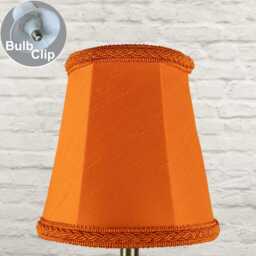 Orange Empire Chandelier Shade, Faux Silk Candle Clip Lampshade, Wall Light Handmade - thumbnail 1