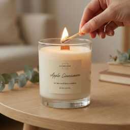Large Sustainable Soy Candle - Apple & Cinnamon Scent, The Perfect Christmas Gift - thumbnail 3