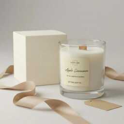 Large Sustainable Soy Candle - Apple & Cinnamon Scent, The Perfect Christmas Gift - thumbnail 4