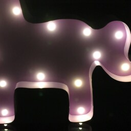 Metal Purple Unicorn Night Light Battery Operated Home Pub Party Bedroom Decor Nursery Kids Birthday Gift - thumbnail 3