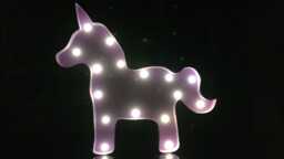 Metal Purple Unicorn Night Light Battery Operated Home Pub Party Bedroom Decor Nursery Kids Birthday Gift - thumbnail 1