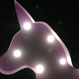 Metal Purple Unicorn Night Light Battery Operated Home Pub Party Bedroom Decor Nursery Kids Birthday Gift - thumbnail 2
