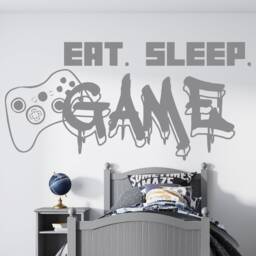 Gamer Wall Decal Eat Sleep Game Controller, Gaming Room Decor 440Re - thumbnail 3